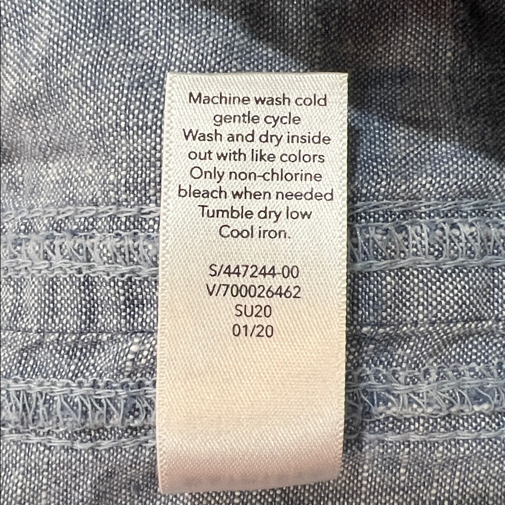 Athleta Light Blue Linen Wide-Leg Drawstring Pants - Picture 6 of 6